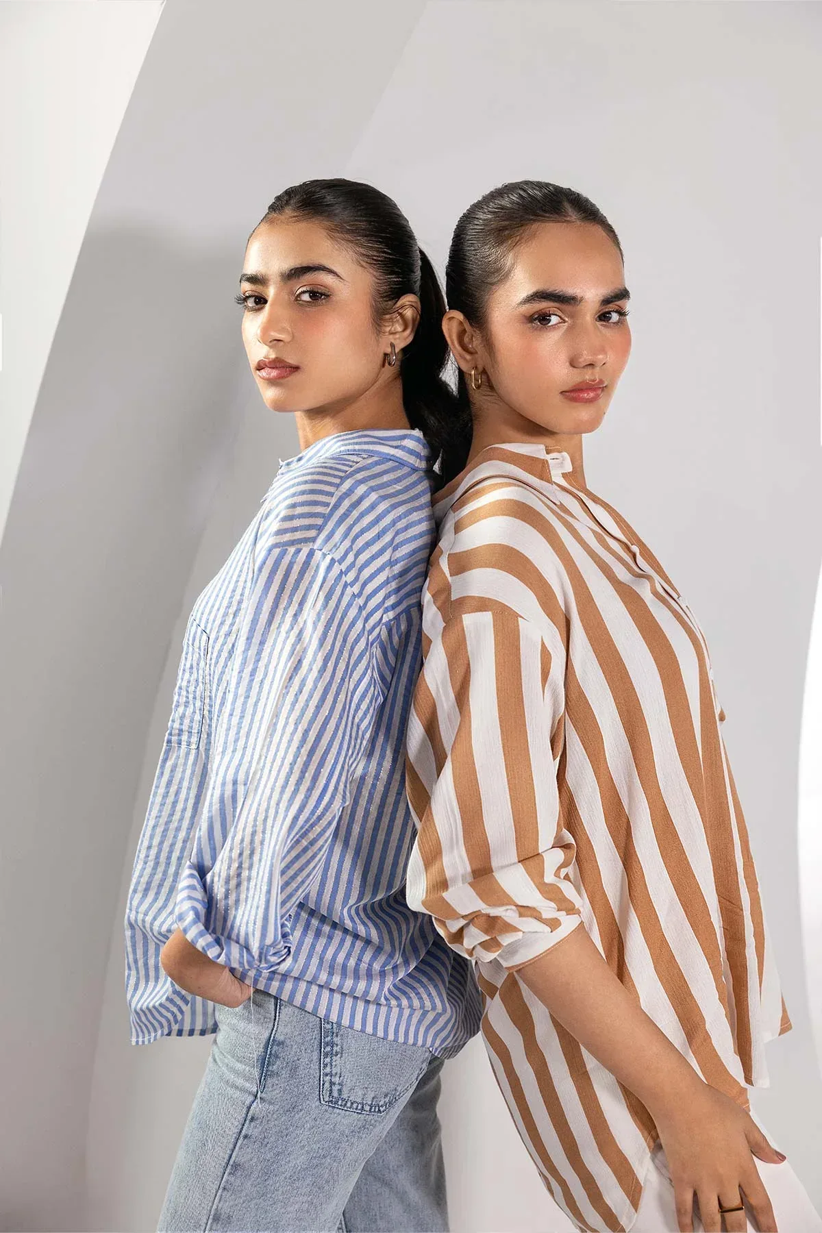 STRIPED SHIRT FOR WOMEN - BLUE STRIPE - Image 3
