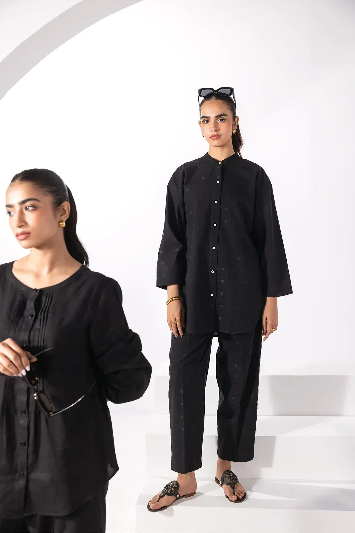 TUNIC CO-ORD SET FOR WOMEN - BLACK - Image 3