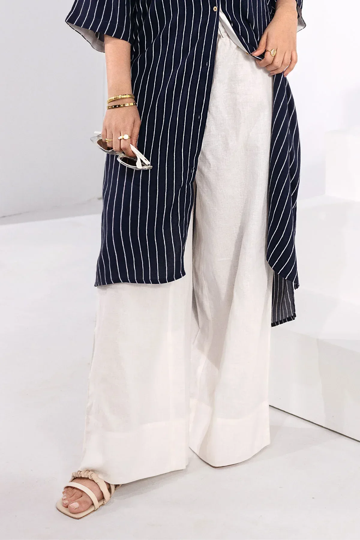 WIDE LEG TROUSER FOR WOMEN - WHITE