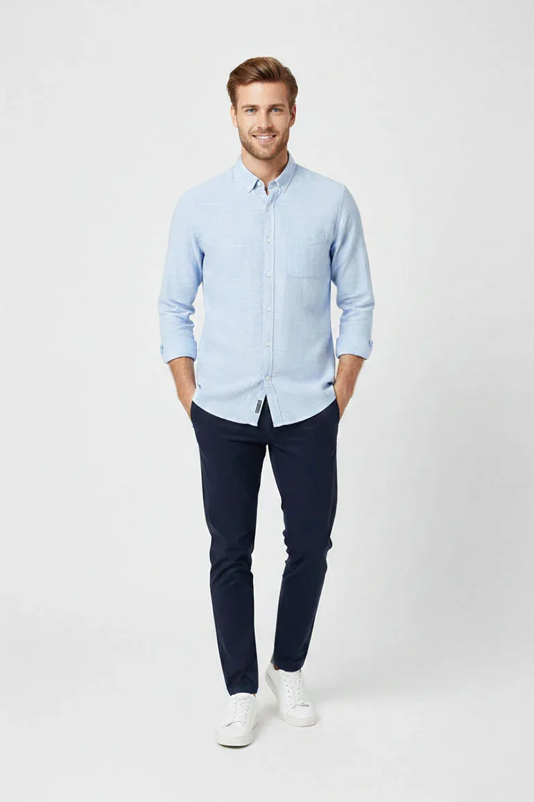 CHECK BUTTON DOWN SHIRT FOR MEN