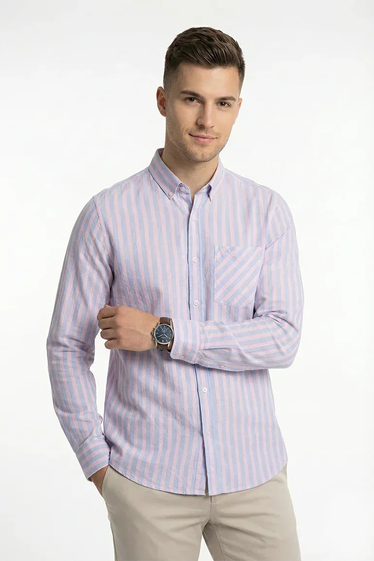 STRIPE BUTTON DOWN SHIRT FOR MEN