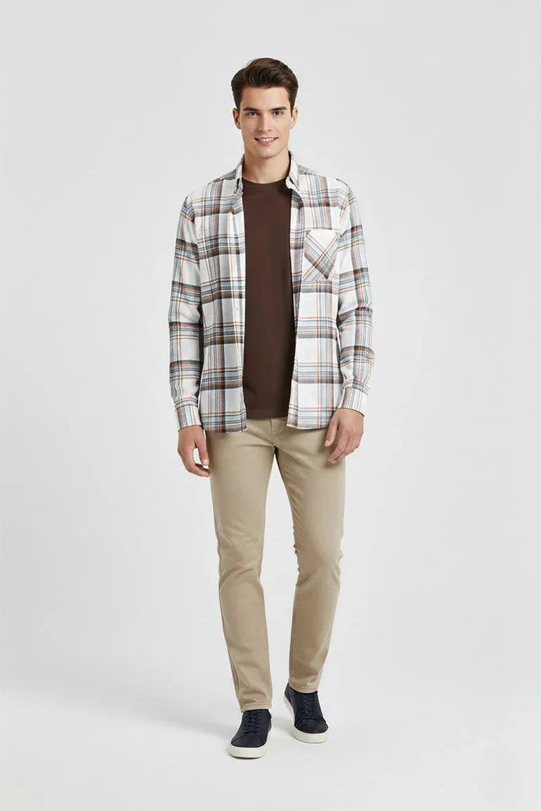 CHECK BUTTON DOWN SHIRT FOR MEN
