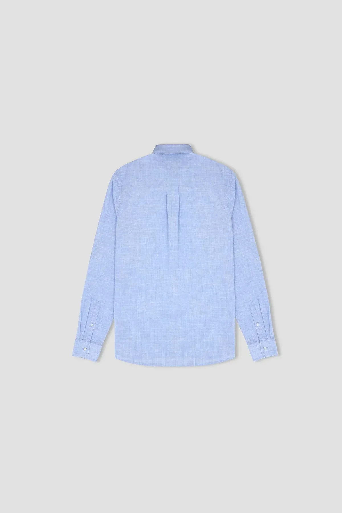 TEXTURE BUTTON DOWN SHIRT FOR MEN - CHAMBRAY - Image 3