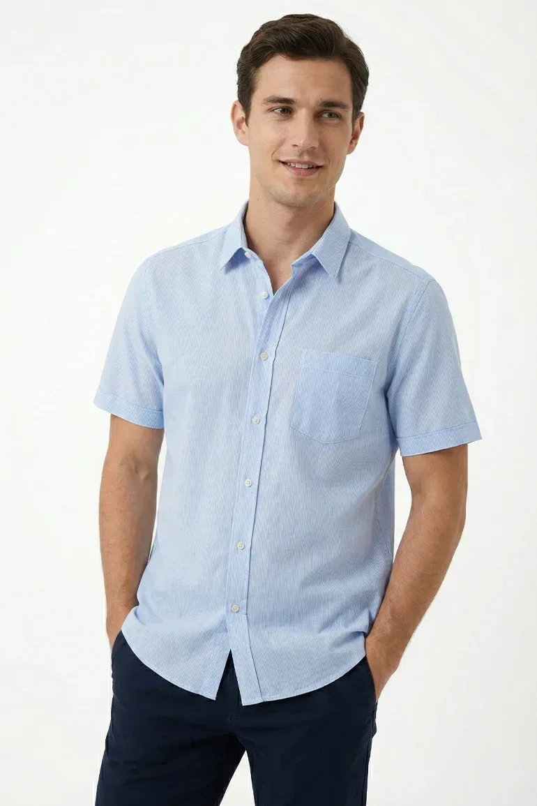 STRIPE HALF SLEEVE SHIRT FOR MEN