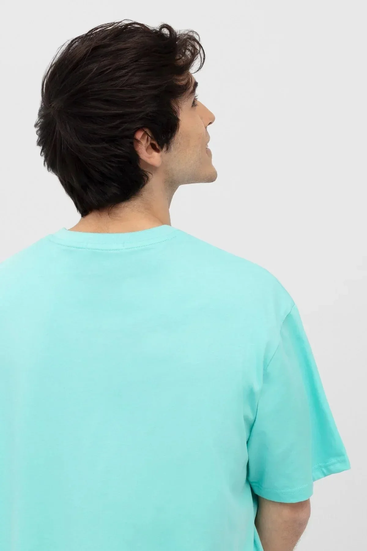 PRINTED T-SHIRT FOR MEN - TURQUOISE