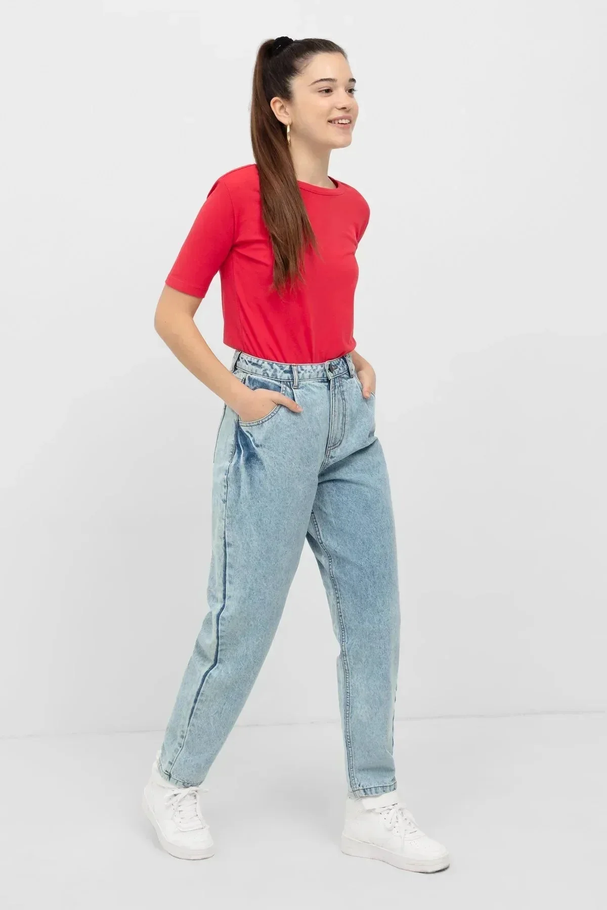 SOLID T-SHIRT FOR WOMEN - RED
