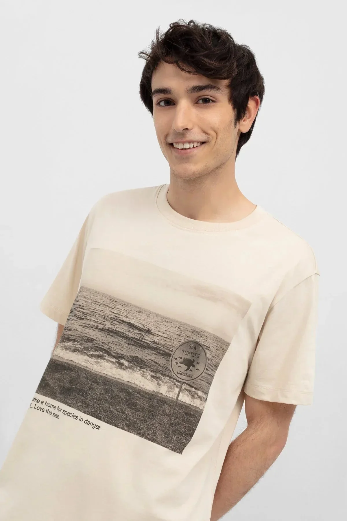 PRINTED T-SHIRT FOR MEN - SAND