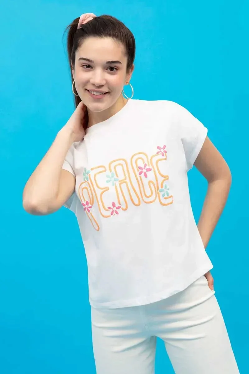 PRINTED T-SHIRT FOR WOMEN - WHITE