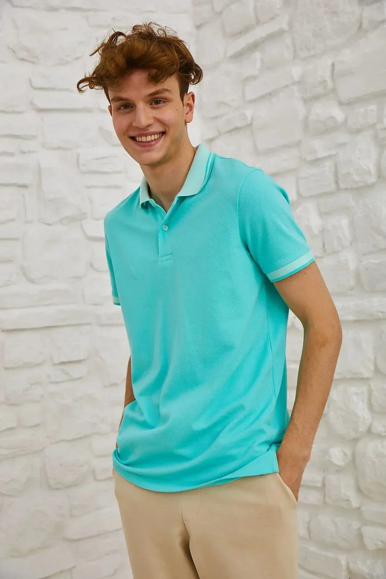 POLO SHIRT FOR MEN - TURQUOISE