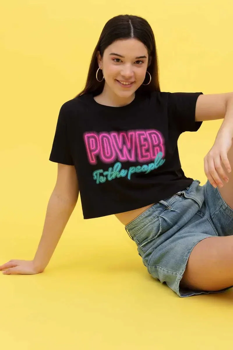 PRINTED T-SHIRT FOR WOMEN - BLACK