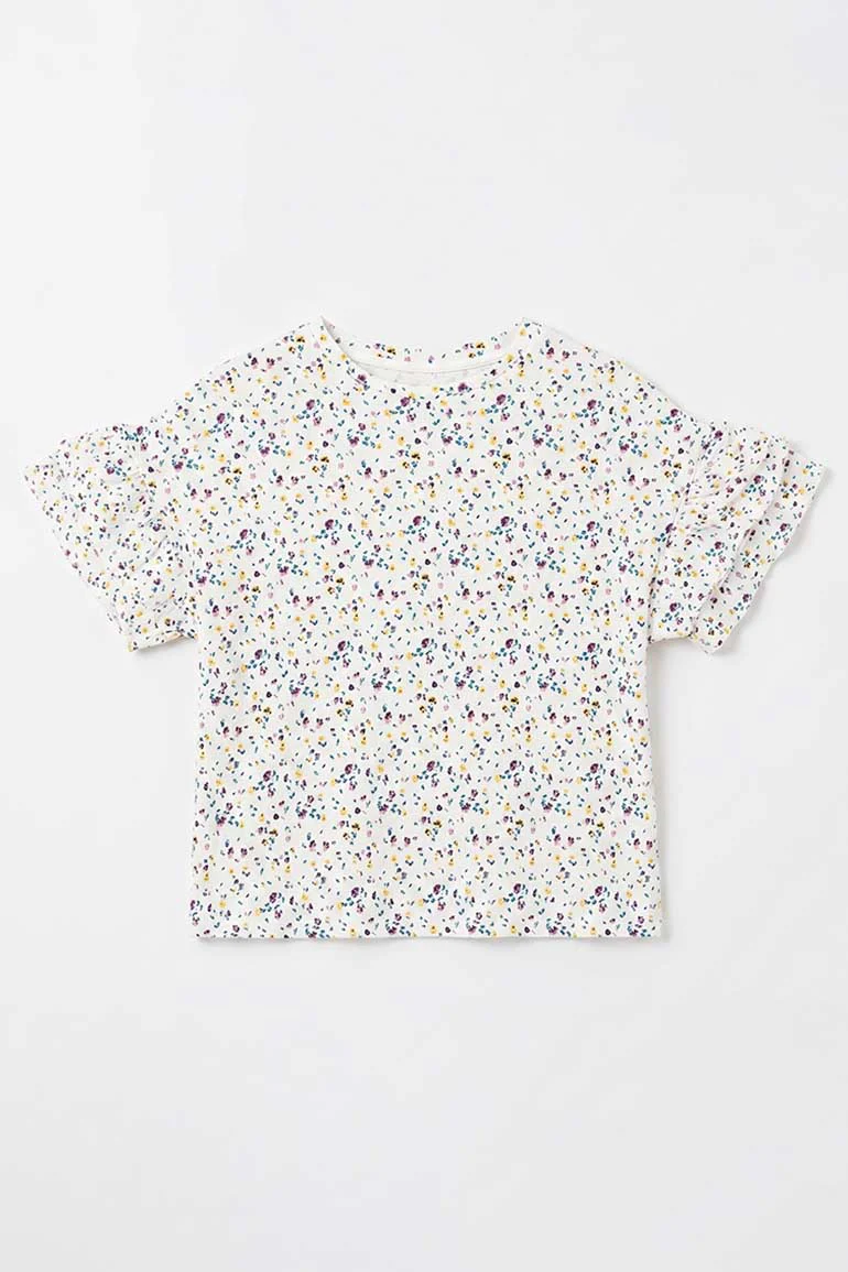PRINTED RUFFLE SLEEVES BLOUSE FOR GIRLS - Image 5