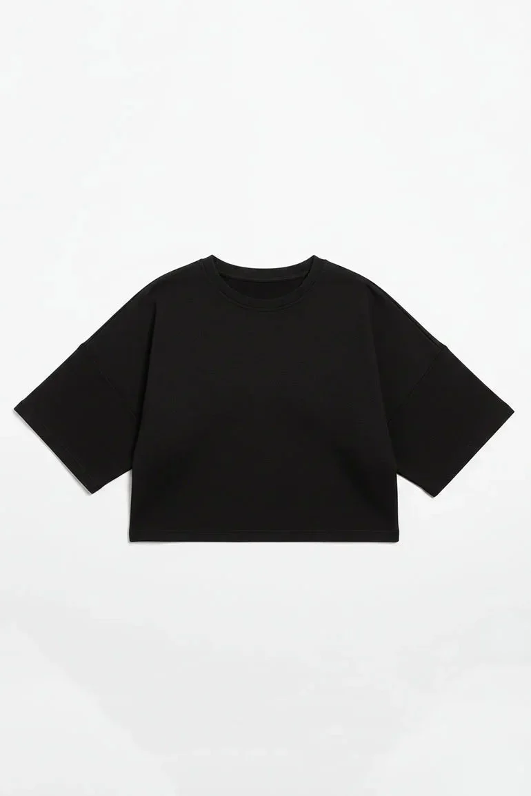 RELAXED FIT CROPPED T-SHIRT FOR WOMEN - Image 3