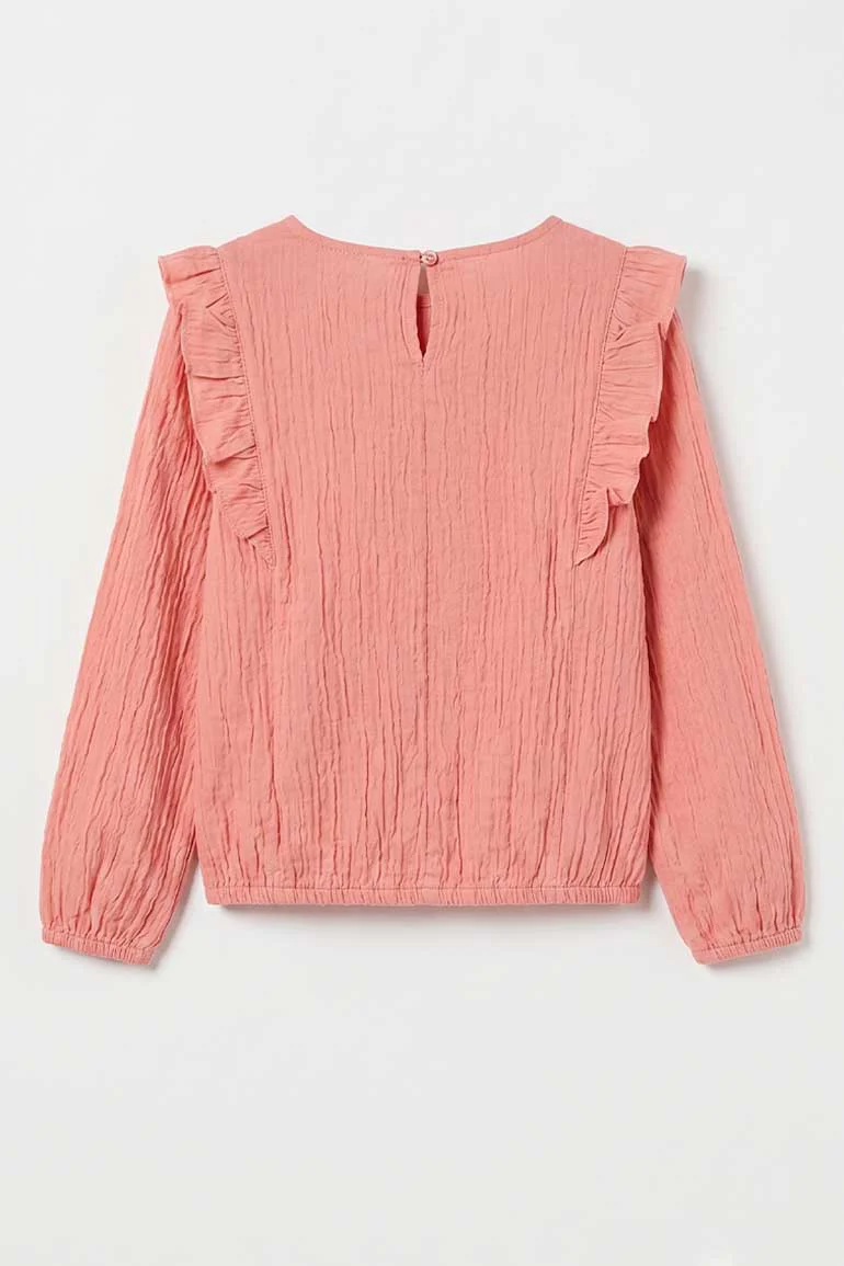 RUFFLE DETAIL TEXTURED BLOUSE FOR GIRLS - Image 5