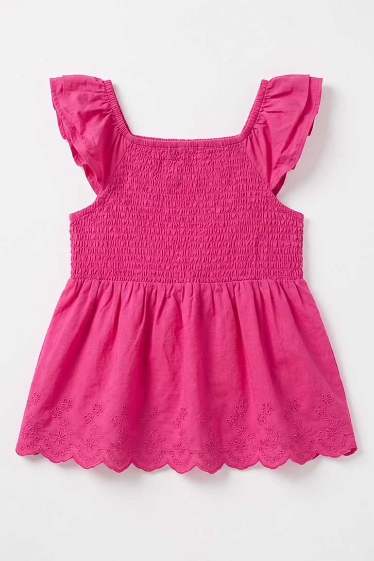 SMOCKED RUFFLE SLEEVES TOP FOR GIRLS - Image 4