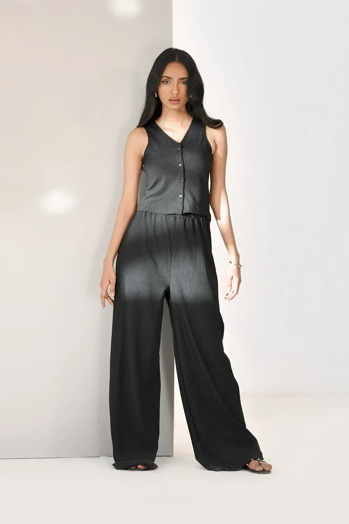 SOLID COORDSET FOR WOMEN - BLACK