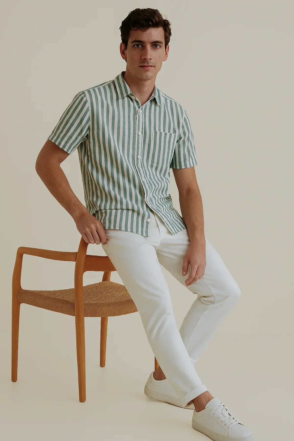 STRIPPED BUTTON DOWN SHIRT FOR MEN