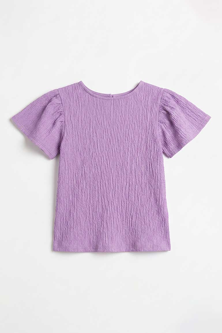 TEXTURED PUFF SLEEVES BLOUSE FOR GIRLS - Image 4