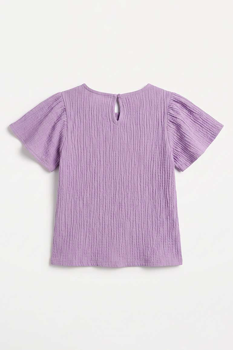 TEXTURED PUFF SLEEVES BLOUSE FOR GIRLS - Image 5