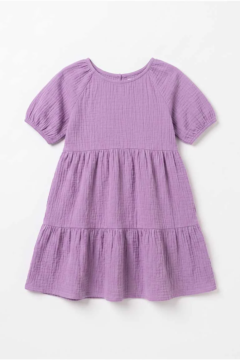 TIERED TEXTURED DRESS FOR GIRLS - Image 4