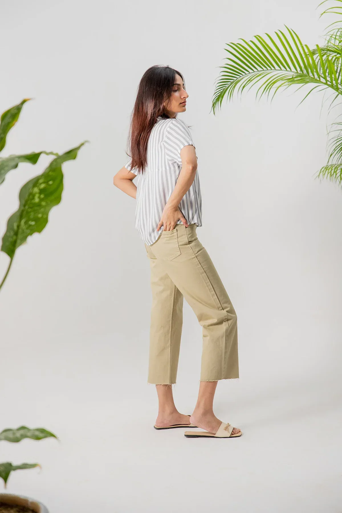 STRIPED SHIRT FOR WOMEN - INDIGO - Image 3