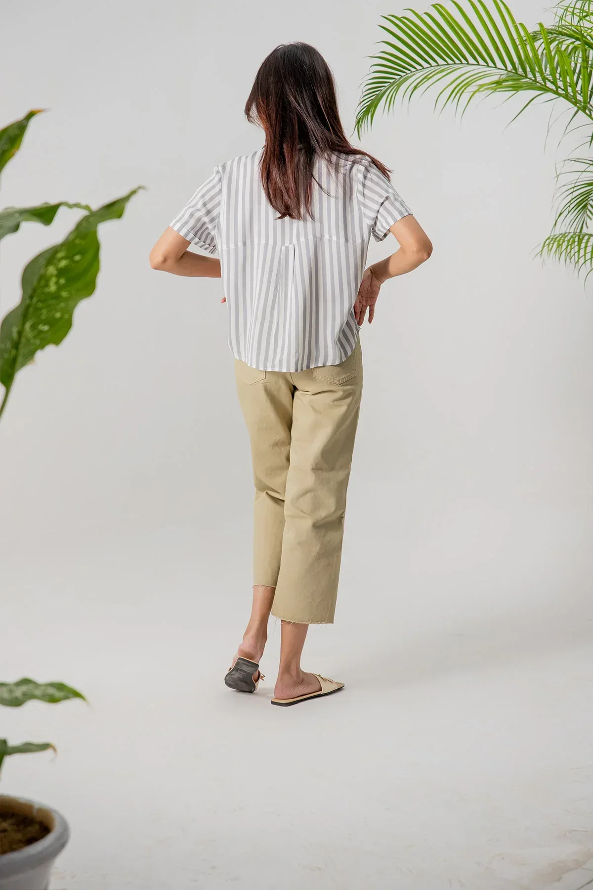 STRIPED SHIRT FOR WOMEN - INDIGO - Image 4